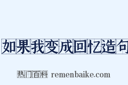 如果我变成回忆造句是什么意思的图片